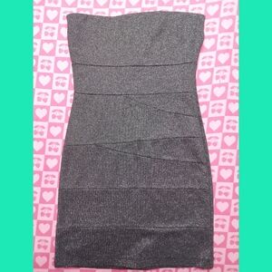 Silver Sexy Windsor Strapless Sparkly Dress